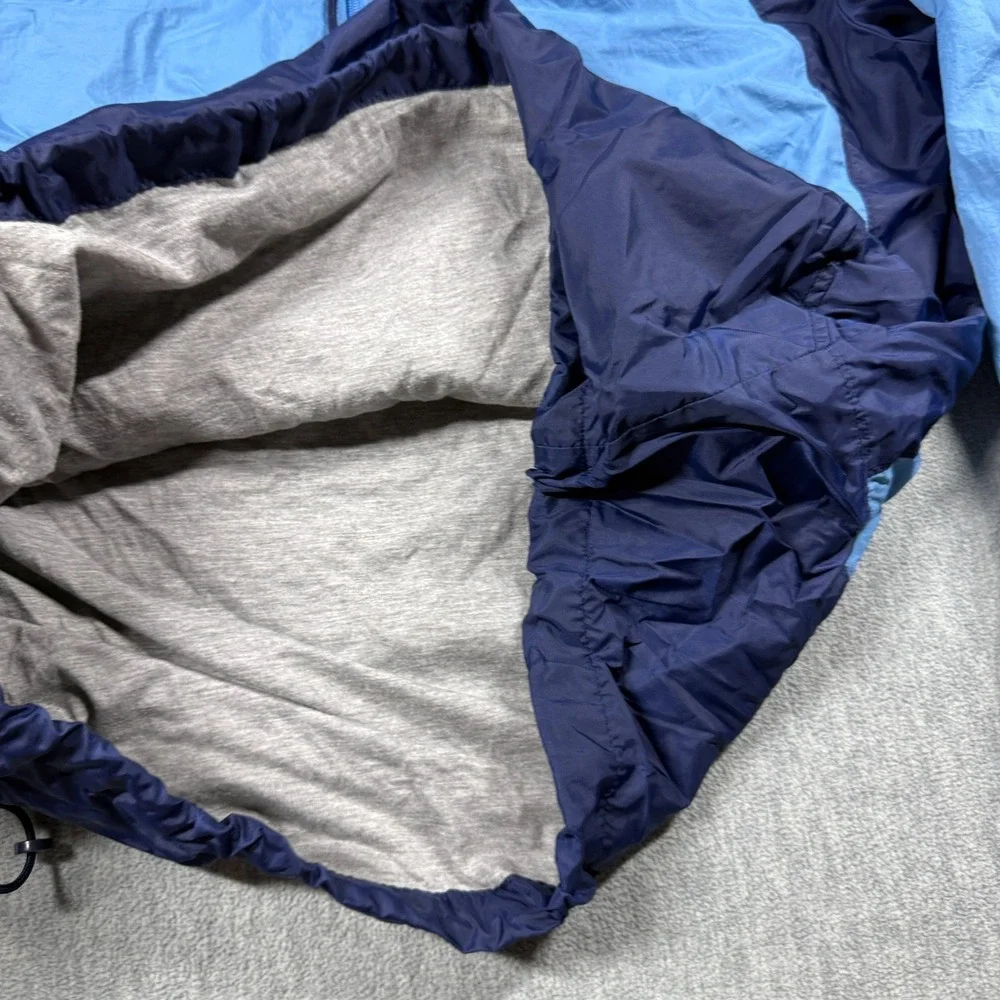 Adidas Windbreaker Mens XL Blue‎ Navy 1/4 Zip Pullover Jacket Hooded 90s Vintage